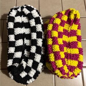 Hand knitted ( by me ) Phentex slippers
